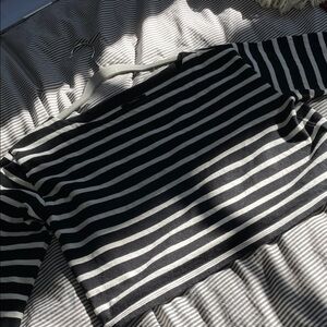 J. Crew Black and White Striped Crop Top